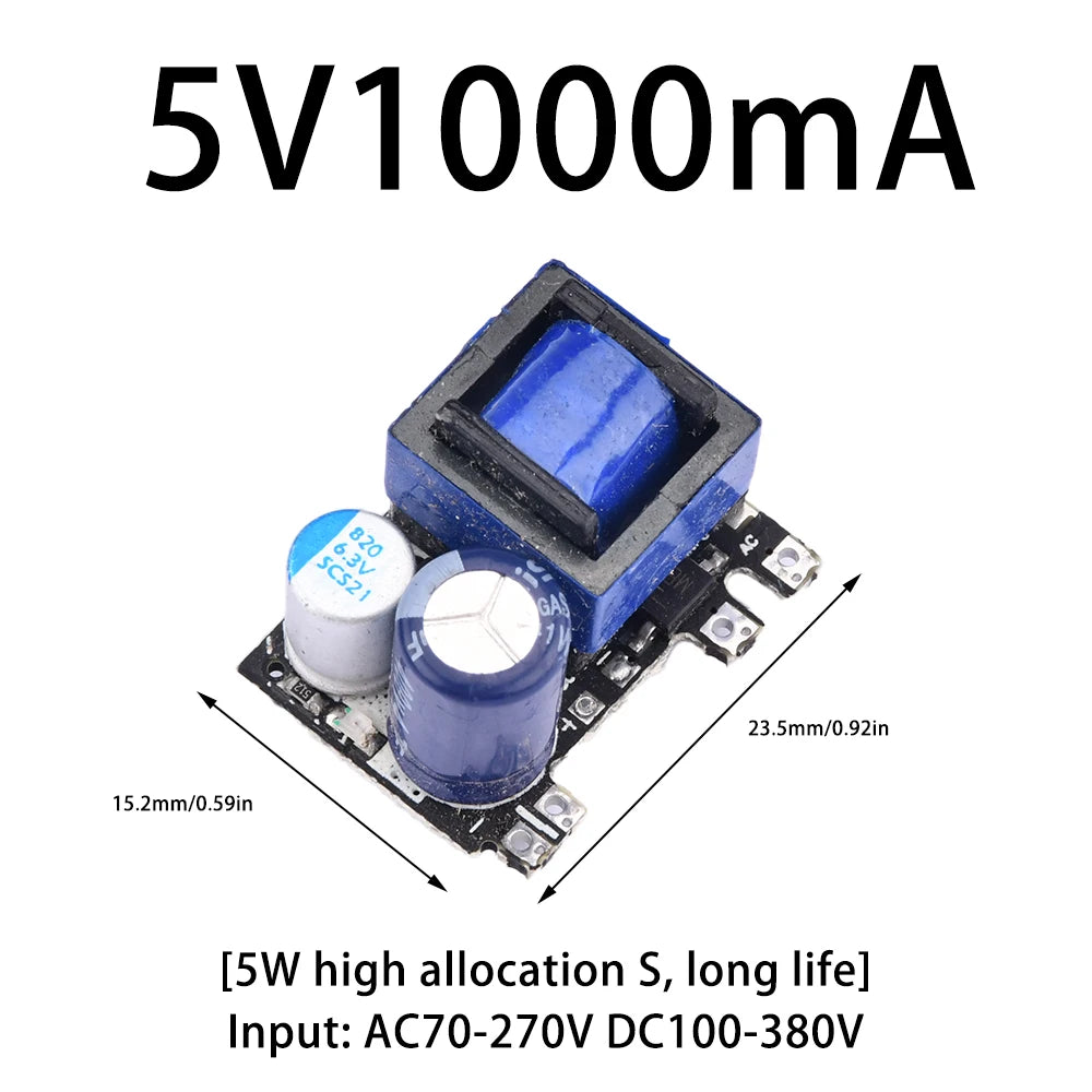 AC-DC 5V Power Supply Module - 220V AC to 5V DC Buck Converter 5W/10W Step Down Transformer