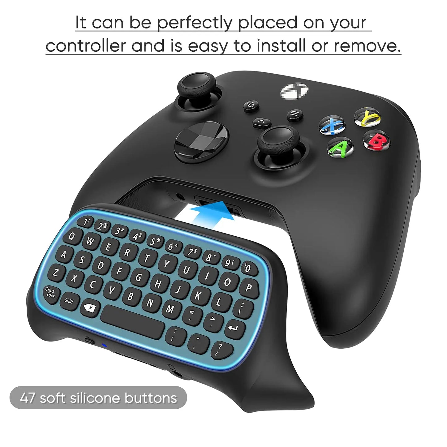 Xbox Series X/S & One Wireless Controller Keyboard — Chatpad Gaming Keypad with USB Receiver & 3.5mm Audio Jack