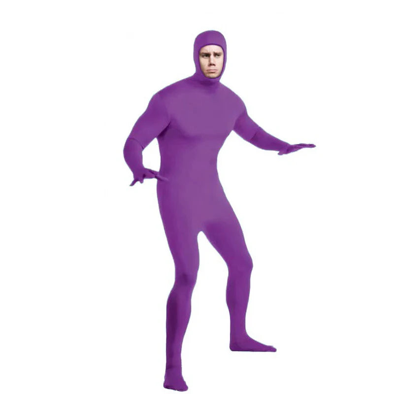 24PCS Zentai Invisible Jumpsuits – Skin-Tight Spandex Bodysuit Cosplay Costume for Halloween, Carnival & Stretch Full-Body Wear