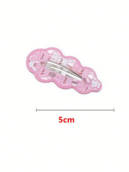 Cute Pink Rabbit Hair Clips - Bangs & Side Hair Clips for Daily Wear, School & Girls' Hair Accessories
