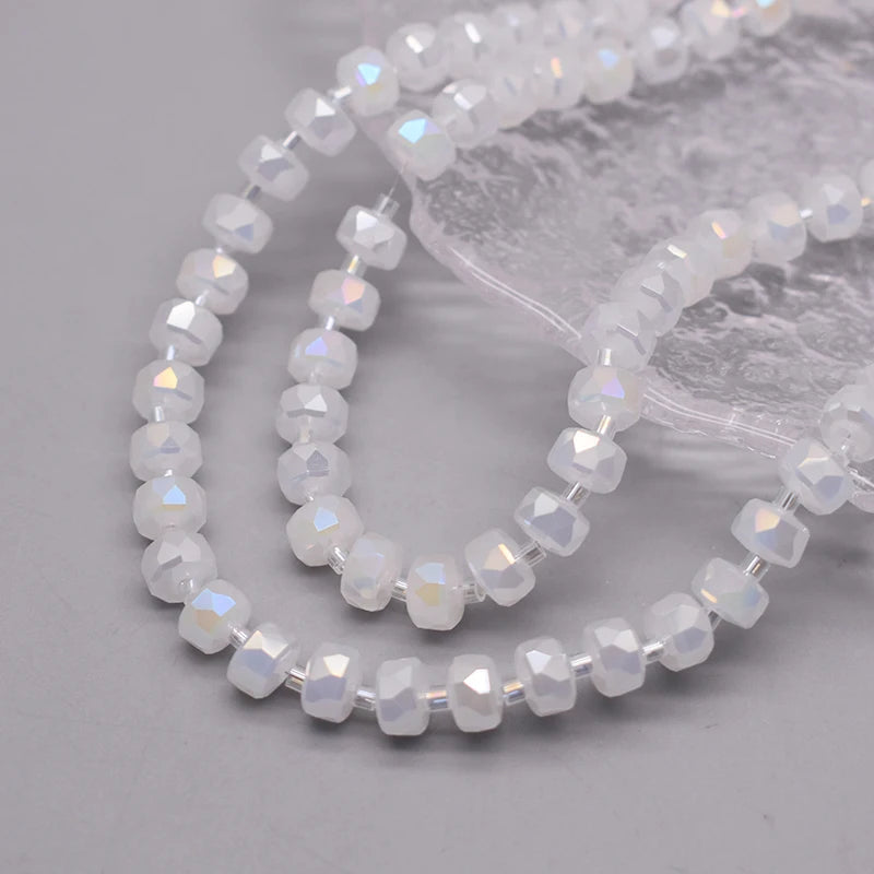 8mm Crystal Glass Beads Set - 30PCS Color Wheel Faceted Round Loose Beads for DIY Jewelry Making & Bracelets