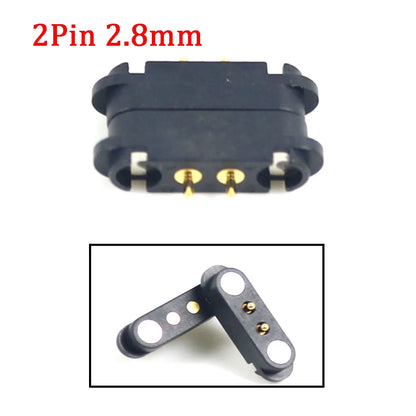 2A Magnetic Pogo Pin Connector - 2–5 Pin Spring-Loaded Male/Female DC Power Socket, 2.3/2.5/2.8mm Pitch