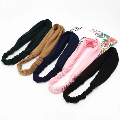 Women Cross Top Knot Headband – Elastic Soft Solid Color Hair Bands, Twisted Knotted Headwrap, Hair Accessories for Girls