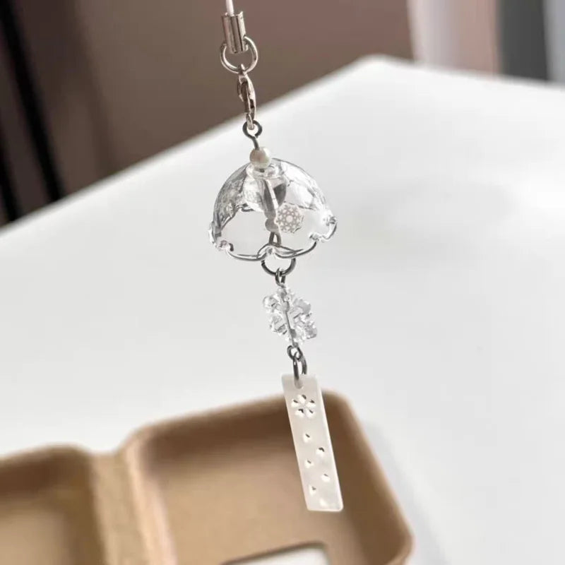 Elegant Pearl Wind Chime Keychain - DIY Phone Charm Chain Pendant Bag Accessory Gift for Women