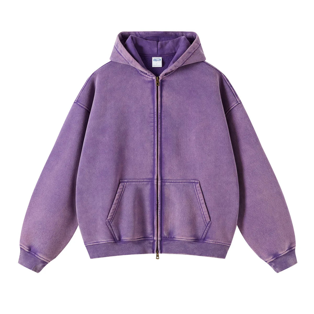 Batik Fleece Zipper Hoodie – Warm Ethnic Style Zip-Up Sweatshirt