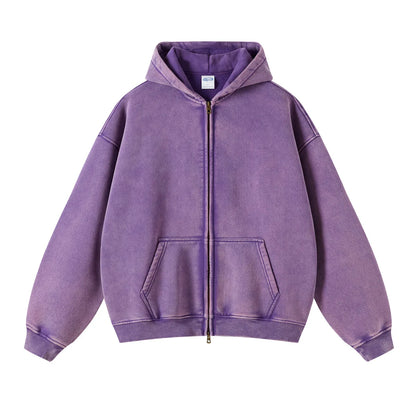 Batik Fleece Zipper Hoodie – Warm Ethnic Style Zip-Up Sweatshirt