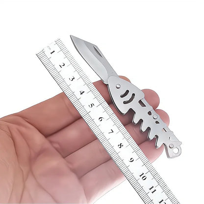 Fish Bone Knife Keychain - Foldable Stainless Steel Mini Box Cutter for Camping, Outdoor & Everyday Use