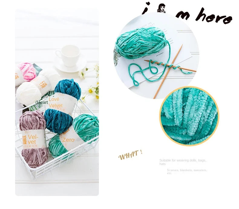 50g/Ball DIY Knitting Yarn – Soft Wool for Baby Scarf, Hat, Chunky Crochet Thread