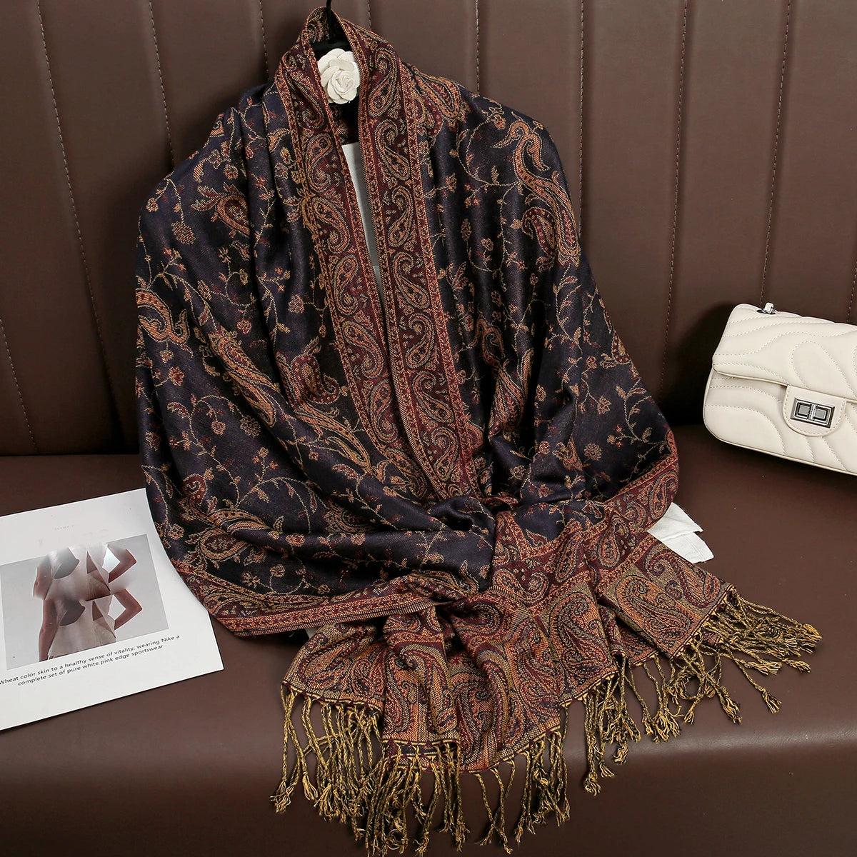 Luxury Autumn Cashmere Pashmina Shawl – Warm Winter Scarves for Women, Printed Cotton Foulard Stole Scarf 2023