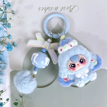 Kawaii Baby Three Cartoon Keychain - Mini Doll Bag Pendant, Cute DIY Accessory & Decorative Gift