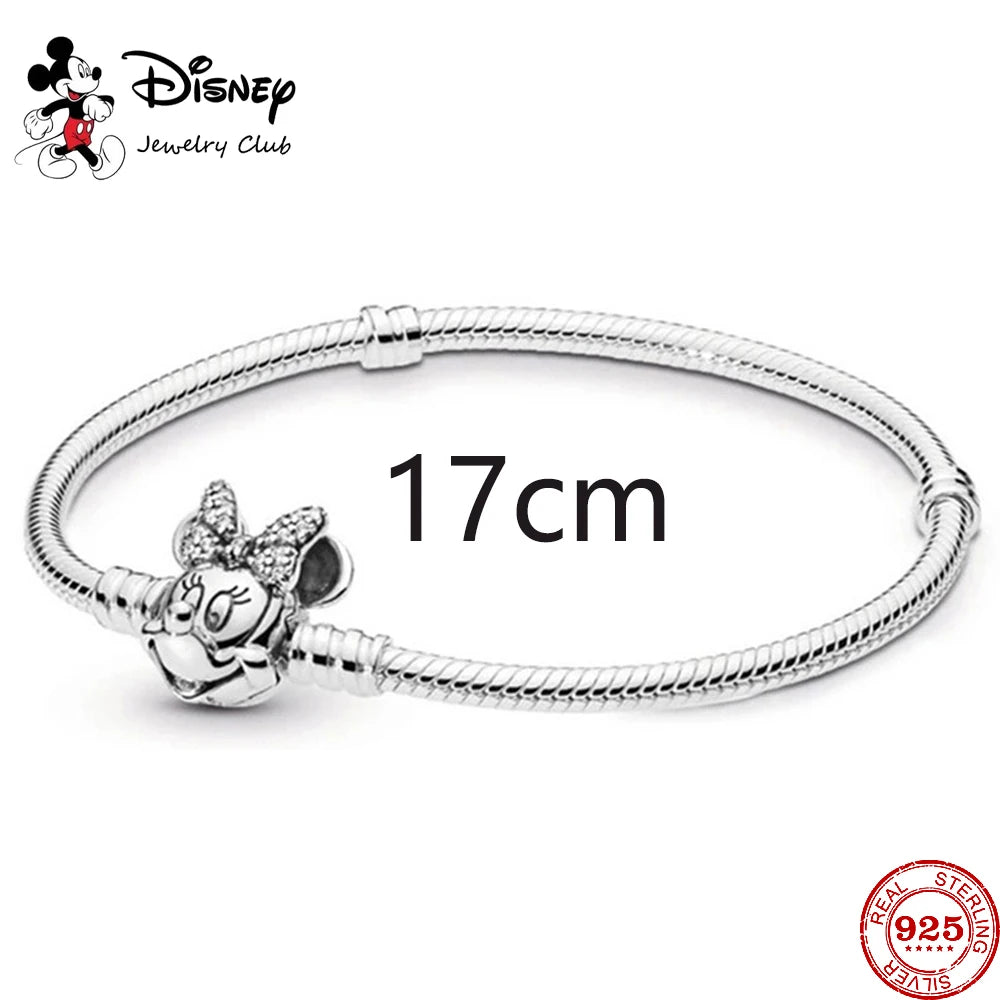 New 925 Sterling Silver Mickey Minnie Vinnie Charm – Beaded Fit for Original Pendant Bracelet, DIY Ladies Jewelry