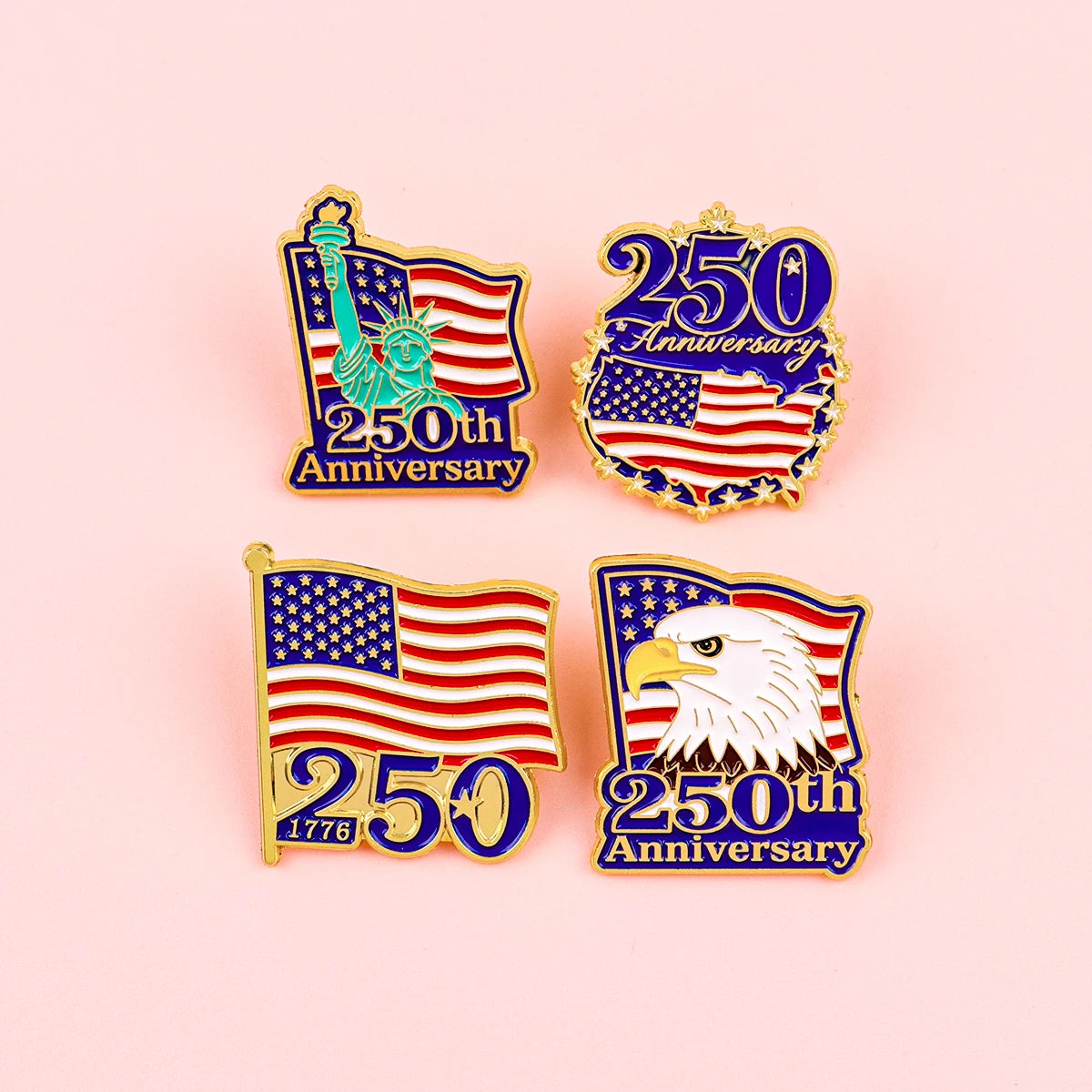 250th Anniversary Eagle Enamel Pin - Patriotic USA Lapel Badge Brooch for Backpacks, Clothing, and Gifts