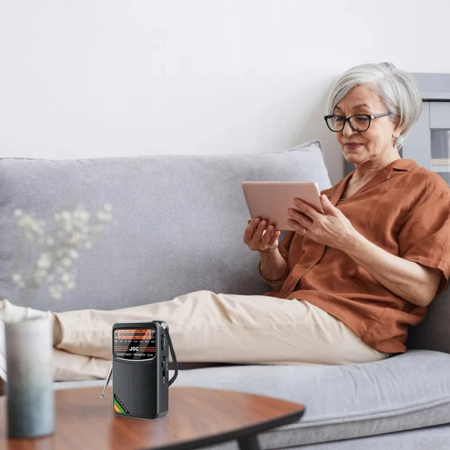 Portable AM/FM/SW Pocket Radio — Mini Receiver with Rechargeable Battery, Good Reception & Wired Earphone Support