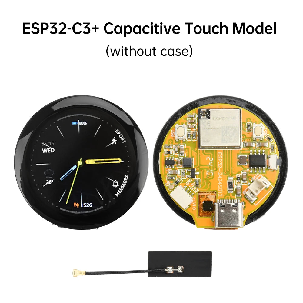 ESP32-C3 1.28" Round Touchscreen Development Board - 240x240 IPS Display, WiFi & BLE, GC9A01, LVGL for Arduino & IoT DIY
