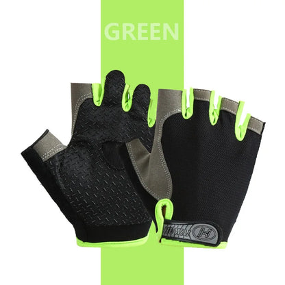 Breathable Fingerless Cycling Gloves - Anti-Slip Half-Finger Fitness, Gym & Fishing Gloves for Men & Women