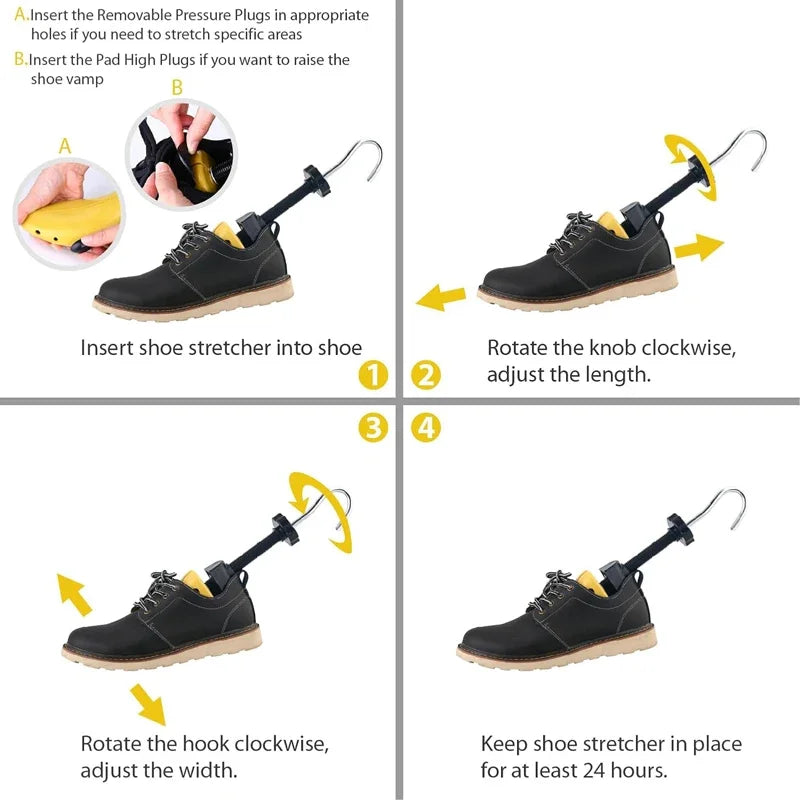 Repacego Wooden Shoe Trees – 1/2 Pc Adjustable Shoe Stretcher & Expander for Men, Women, Unisex, Length & Width Adjustment
