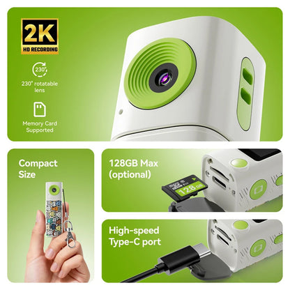 Lenovo G10 Mini Thumb Camera - 2K HD Wide-Angle Student Action Camera in Dopamine Colorway