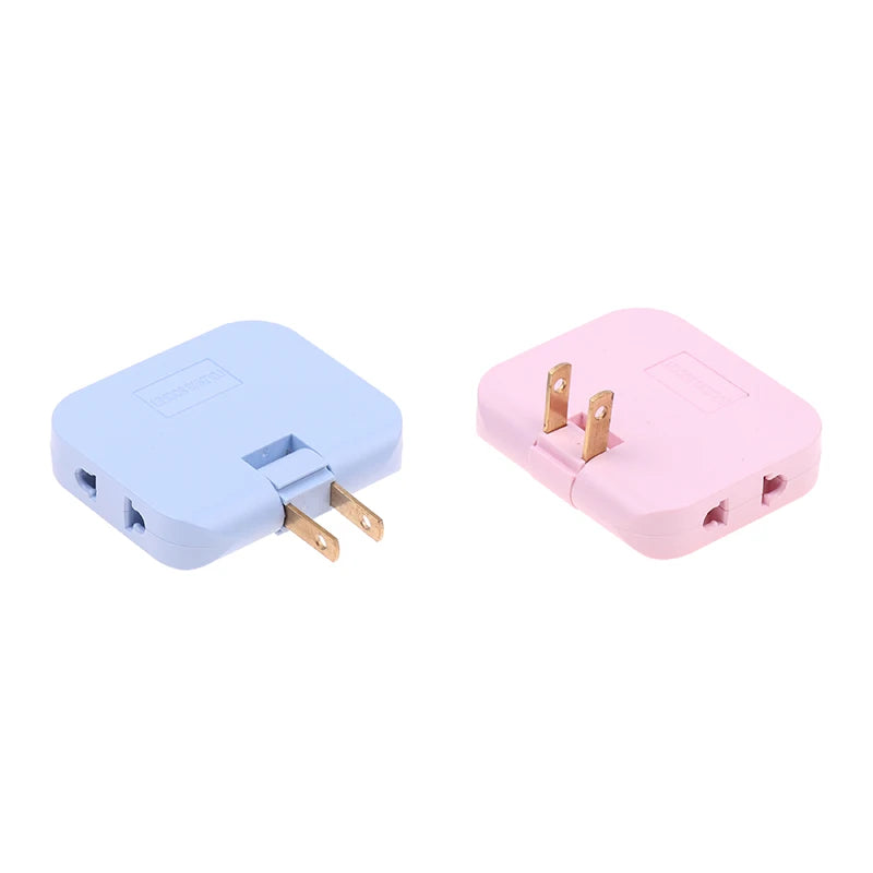 EU Plug Socket Converter - 180° Rotatable 3-in-1 US Extension Plug Multi-Plug Mini Slim Outlet Adapter
