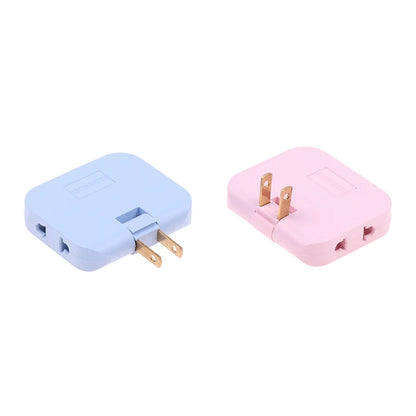 EU Plug Socket Converter - 180° Rotatable 3-in-1 US Extension Plug Multi-Plug Mini Slim Outlet Adapter