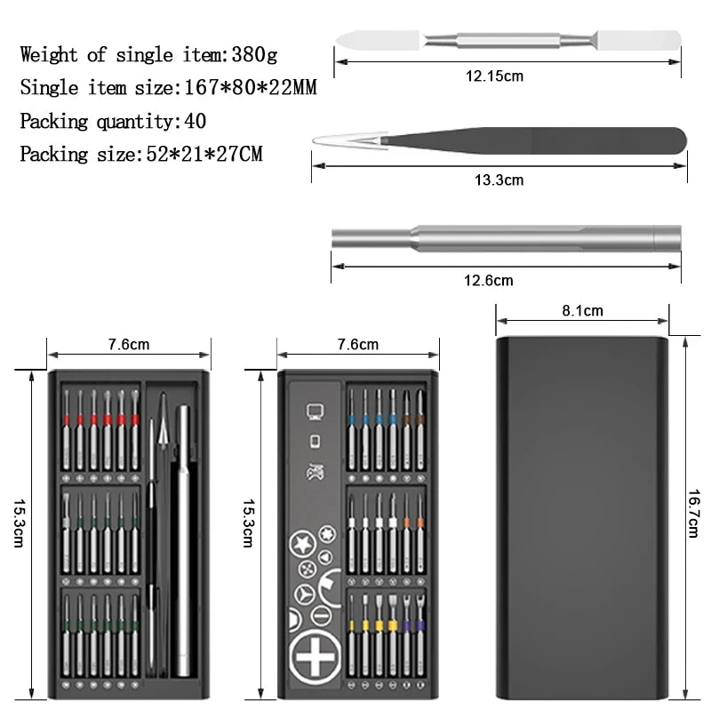50-in-1 Precision Screwdriver Set – Magnetic Repair Tools for iPhone, Glasses, Watches, Game Consoles & Cameras