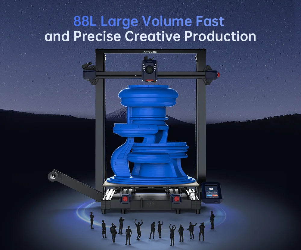 ANYCUBIC Kobra 2 Max Large 3D Printer – 500×420×420mm Build Size, 500mm/s Speed, Smart App Control