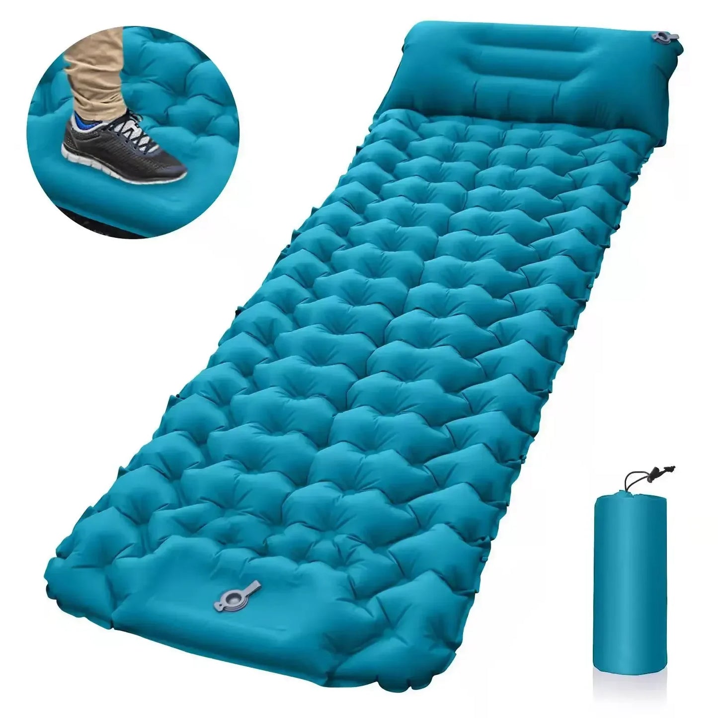 Outdoor Inflatable Sleeping Pad – Ultralight Camping Mattress with Pillows for Hiking & Trekking