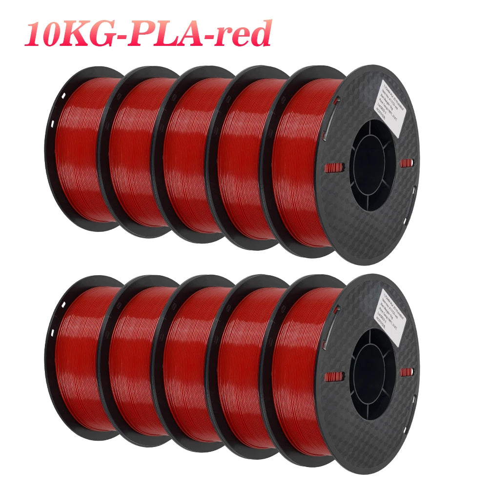 KINGROON 3D Printer Filament 22LBS — 10 Rolls 1KG 1.75mm PETG & PLA, Eco-Friendly Mixed Colors, High Toughness
