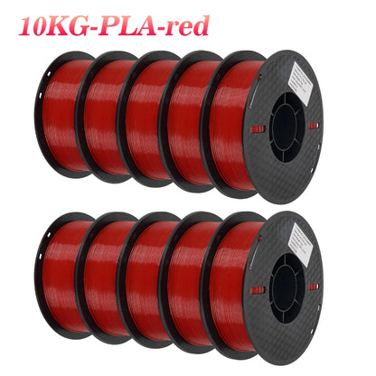 KINGROON 3D Printer Filament 22LBS — 10 Rolls 1KG 1.75mm PETG & PLA, Eco-Friendly Mixed Colors, High Toughness
