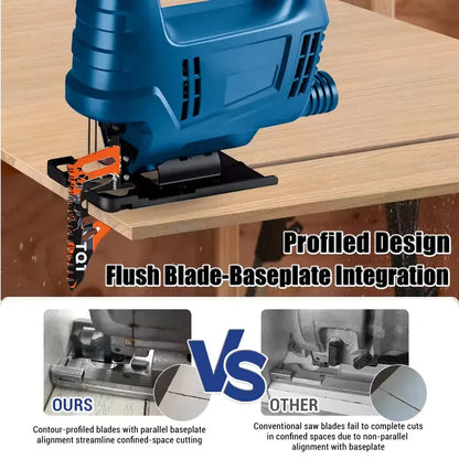 Extra Long Jigsaw Blades - Heavy Duty T-Shank Fine & Coarse Tooth Saw Blades for Wood, Aluminum & Tight Spaces