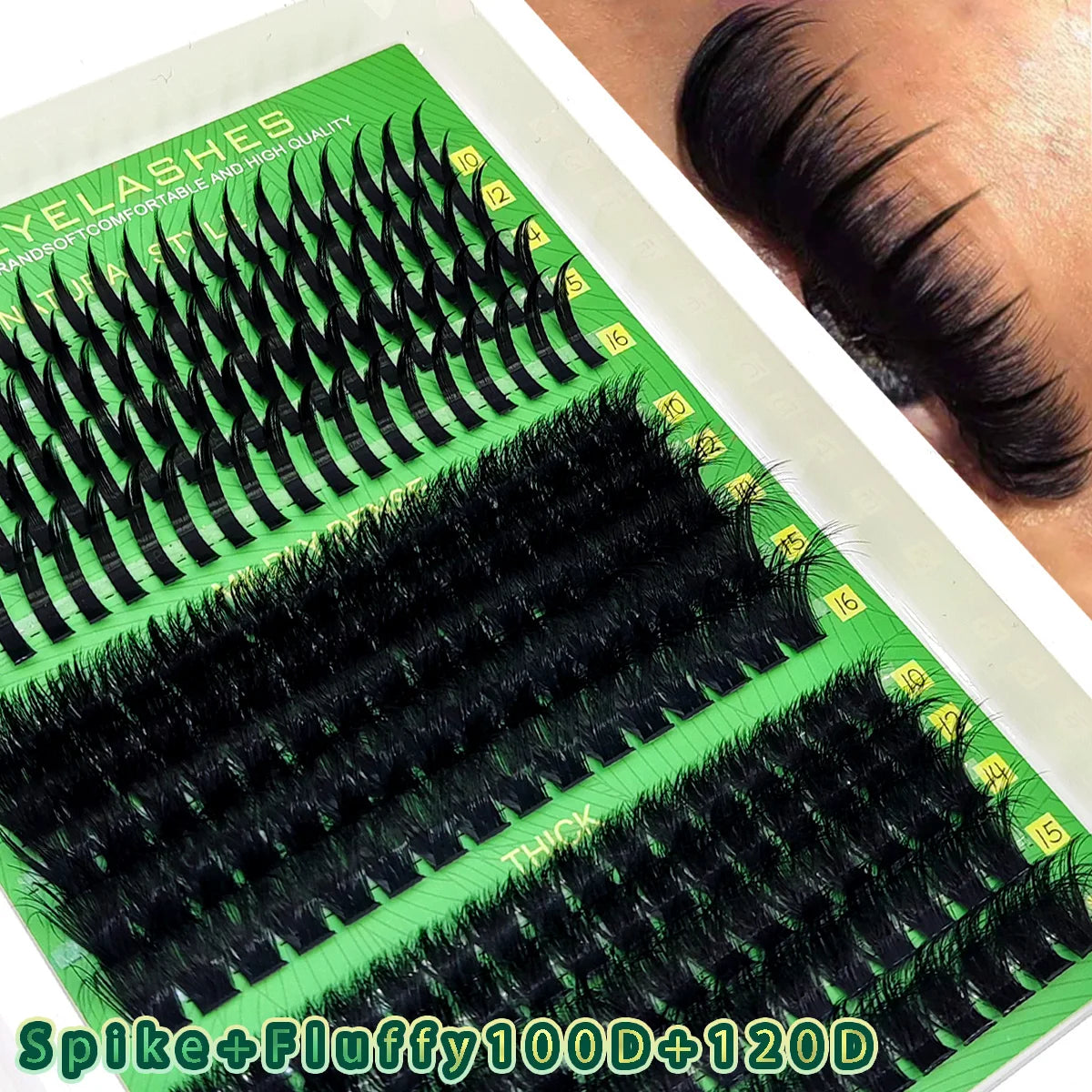 Fluffy Mink Eyelash Extensions - Handmade 5D to 200D Natural Curl Lash Clusters for Beauty Makeup Style