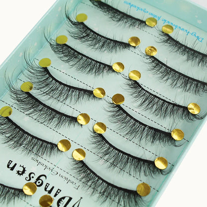 DINGSEN 10 Pairs Handmade Eyelash Fans – Individual False Lashes for Beauty & Makeup, Factory Price