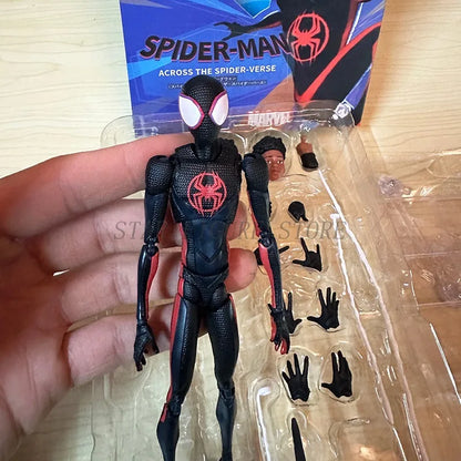 SHF Spider-Man Across the Spider-Verse Miles Morales Figure — 15cm PVC Marvel Collectible Action Toy