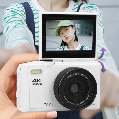 Retro 64MP Digital Camera – Stabilization Video, Pause Function, 3-Inch IPS Screen for Vlogging & Beginners