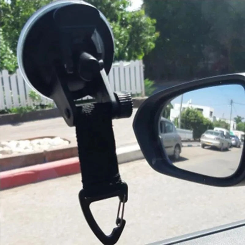 Vacuum Suction Cup Car Tent Buckle with Glass Hook - Lightweight Camping Bracket for Hiking and Climbing