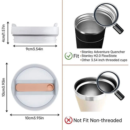 40oz Spill Proof Replacement Lid - Sealing Splash-Resistant Cover for Stanley Quencher H2.0 Tumbler