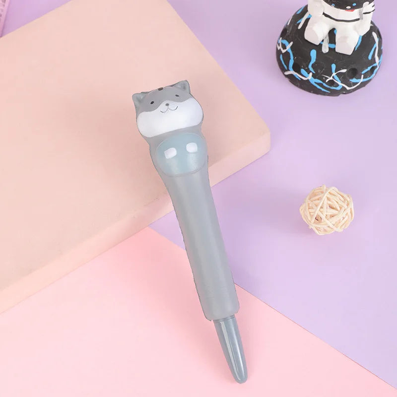 Kawaii Squishy Gel Pens – Cute Animal and Fruit-Shaped Stress Relief Pens for School and Office Supplies