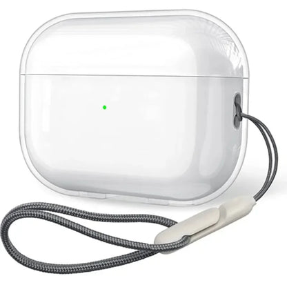 Clear Soft TPU Earphone Case for AirPods 1/2/3/4 & Pro/Pro 2 — Shockproof Cover with Lanyard Strap for AirPods 4 Charging Case