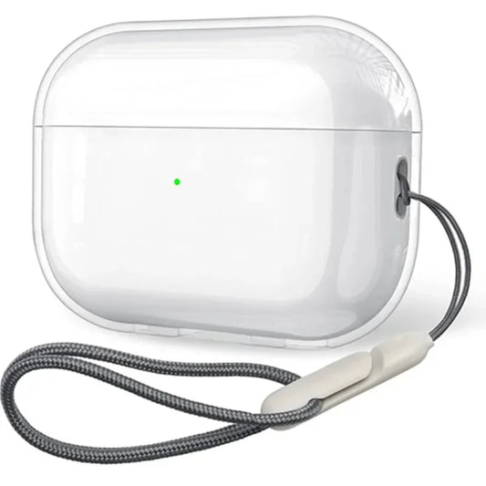 Clear Soft TPU Earphone Case for AirPods 1/2/3/4 & Pro/Pro 2 — Shockproof Cover with Lanyard Strap for AirPods 4 Charging Case