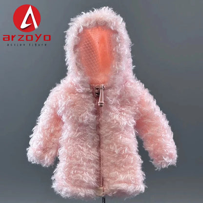MW121 1/12 Scale Rabbit Girl Plush Coat – Cute Solid Coat for 6" Ob11, Azone, Figma & Romankey Action Figures