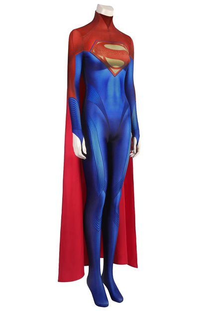 Superwoman Cosplay Costume – Supergirl Linda Danvers 3D Printed Spandex Bodysuit Zentai Suit for Girls Halloween