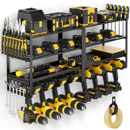 Heavy Duty Power Tool Organizer — 4-Layer Wall Mount Drill & Garage Storage Rack