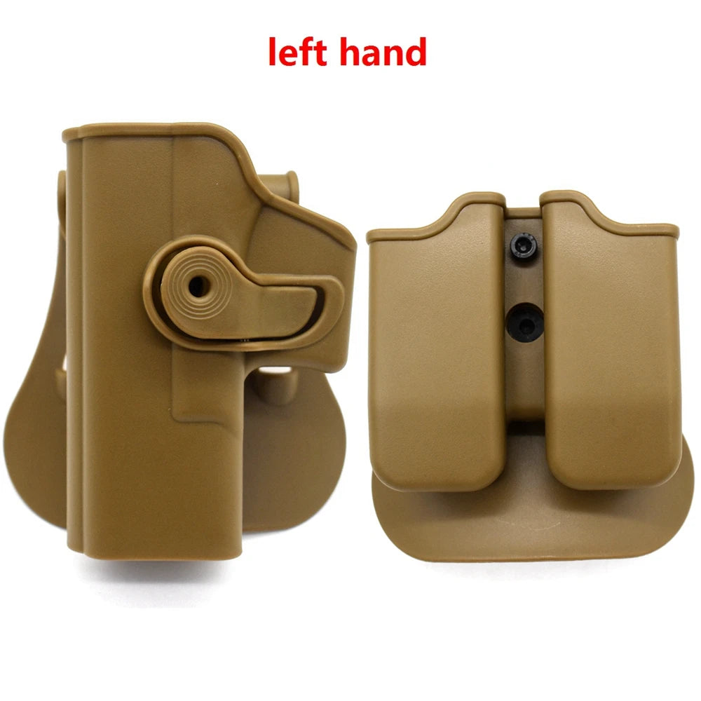 Left Hand Gun Holster – IMI Glock Pistol Case for Gen 1-4 Glock 17, Waist Holster with 9mm Mag Pouch, Hunting Accessories