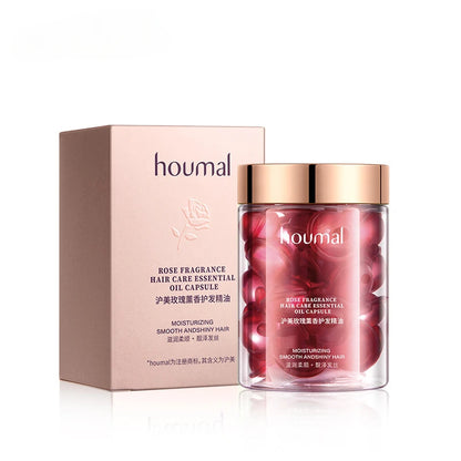 30-Piece Rose Essential Oil Capsules: Keratin Plant Complex for Dry, Damaged Hair Repair - Female Hair Care Solution