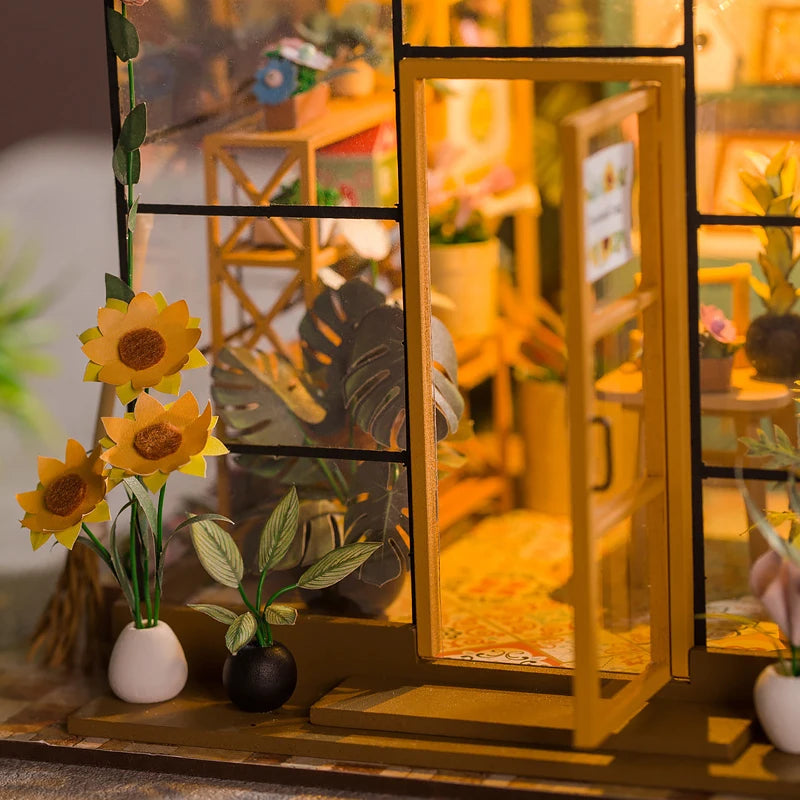 DIY Mini Dollhouse Kit - Handmade 3D Flower House Puzzle Model with Furniture Home Decor Gift