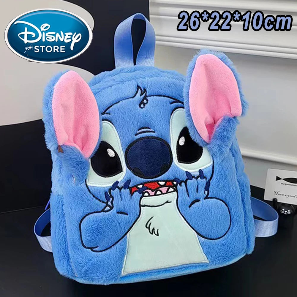Disney Blue Stitch Plush Backpack – Large-Capacity Cartoon Bag for Kids & Kindergarten Gift