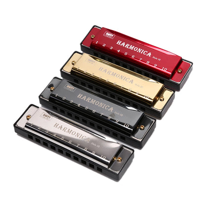 Harmonica Key of C - 10 Hole Diatonic for Beginners, Students & Kids with Case, Gift Ready
