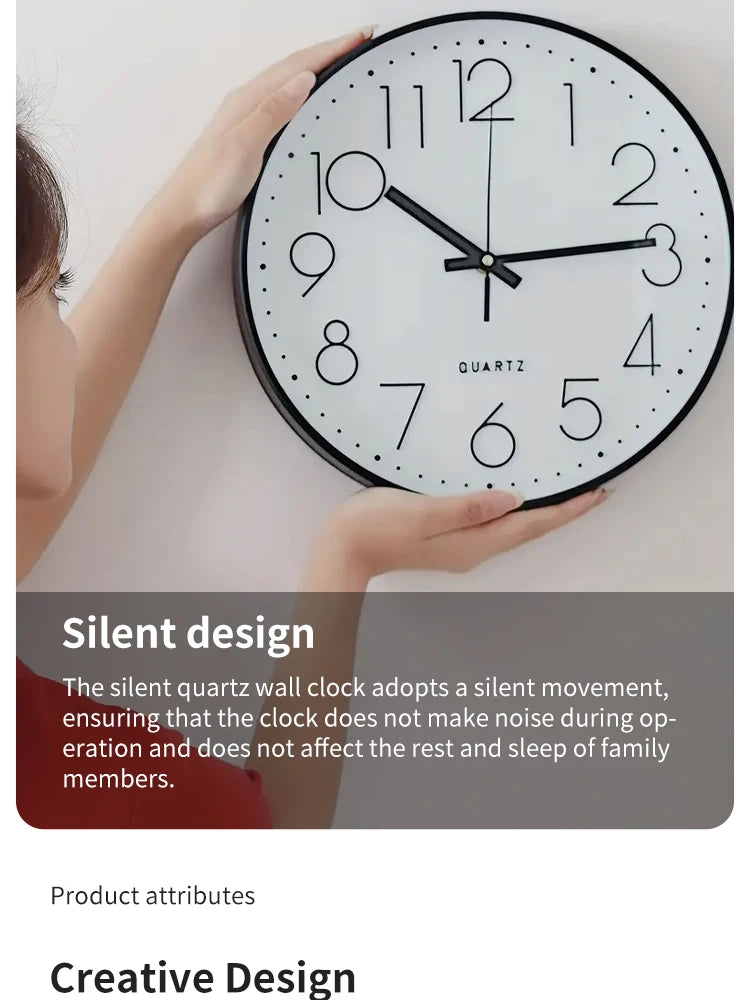 8-Inch Silent Digital Wall Clock – Minimalist Quartz Cubic Clock for Home Decoration