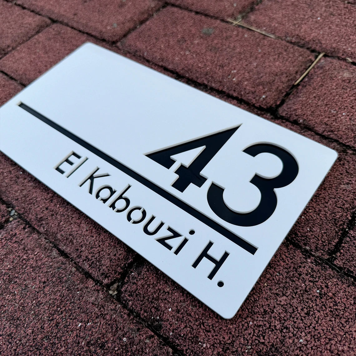 Personalized Large House Numbers Sign – Modern 3D Laser-Cut Acrylic Residential Street Number Plate