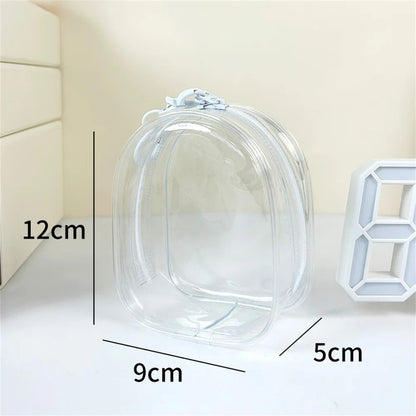 12cm Transparent PVC Doll Storage Bag – Multicolor Cartoon Keychain Display Case, Dustproof Organizer & Gift Pouch