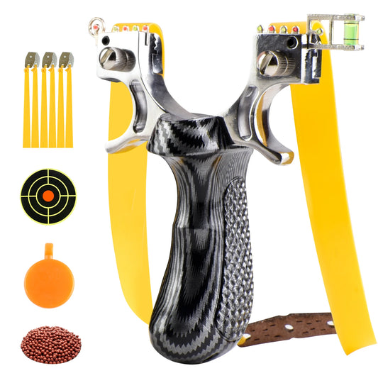 High-Quality Metal Slingshot – Anti-Slip Handle Precision Aiming Catapult for Outdoor Hunting, Shooting & Target Practice Kit
